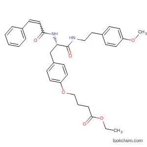 Molecular Structure of 596119-71-0 (Butanoic acid,
4-[4-[(2S)-3-[[2-(4-methoxyphenyl)ethyl]amino]-3-oxo-2-[(1-oxo-3-phenyl
-2-propenyl)amino]propyl]phenoxy]-, ethyl ester)