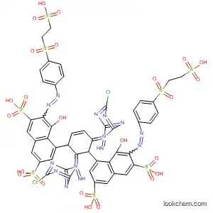 Molecular Structure of 781612-68-8 (2,7-Naphthalenedisulfonic acid,
4,4'-[1,3-phenylenebis[imino(6-chloro-1,3,5-triazine-4,2-diyl)imino]]bis[5
-hydroxy-6-[[4-[(2-sulfoethyl)sulfonyl]phenyl]azo]-)