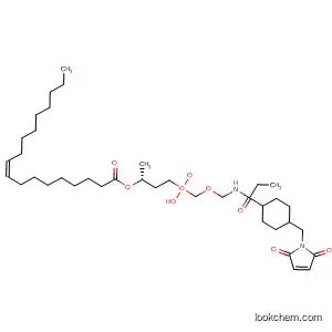 Molecular Structure of 789482-14-0 (9-Octadecenoic acid,
(1R)-1-[8-[4-[(2,5-dihydro-2,5-dioxo-1H-pyrrol-1-yl)methyl]cyclohexyl]-3-
hydroxy-3-oxido-8-oxo-3,5-dioxa-7-aza-3-phosphadec-1-yl]-1,2-ethane
diyl ester, (9Z,9'Z)-)