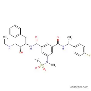 Molecular Structure of 797035-15-5 (1,3-Benzenedicarboxamide,
N-[(1S,2R)-3-(ethylamino)-2-hydroxy-1-(phenylmethyl)propyl]-N'-[(1R)-1
-(4-fluorophenyl)ethyl]-5-[methyl(methylsulfonyl)amino]-)