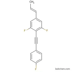 Molecular Structure of 797047-53-1 (Benzene, 1,3-difluoro-2-[(4-fluorophenyl)ethynyl]-5-(1E)-1-propenyl-)