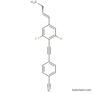 Molecular Structure of 797047-60-0 (Benzonitrile, 4-[[4-(1E)-1-butenyl-2,6-difluorophenyl]ethynyl]-)