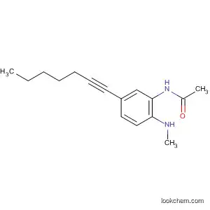 Molecular Structure of 799254-10-7 (Acetamide, N-[5-(1-heptynyl)-2-(methylamino)phenyl]-)
