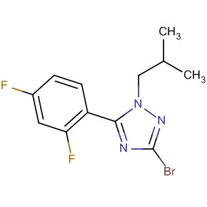 Molecular Structure of 799269-67-3 (1H-1,2,4-Triazole, 3-bromo-5-(2,4-difluorophenyl)-1-(2-methylpropyl)-)