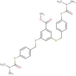 Molecular Structure of 799279-96-2 (Benzoic acid,
3,5-bis[[[4-[[(dimethylamino)carbonyl]thio]phenyl]methyl]thio]-, methyl
ester)