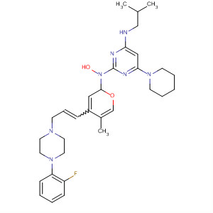 Molecular Structure of 799787-83-0 (4-Pyrimidinamine,
2-[4-[3-[4-(2-fluorophenyl)-1-piperazinyl]-1-propenyl]-5-methyl-1H-pyraz
ol-1-yl]-N-(2-methylpropyl)-6-(1-piperidinyl)-)