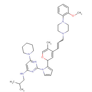 Molecular Structure of 799787-88-5 (4-Pyrimidinamine,
2-[4-[3-[4-(2-methoxyphenyl)-1-piperazinyl]-1-propenyl]-5-methyl-1H-pyr
azol-1-yl]-N-(2-methylpropyl)-6-(1-piperidinyl)-)