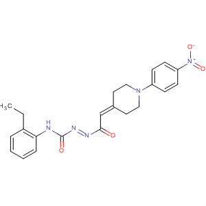 Molecular Structure of 799841-48-8 (Diazenecarboxamide,
N-(2-ethylphenyl)-2-[[1-(4-nitrophenyl)-4-piperidinylidene]acetyl]-)