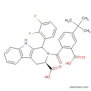 Molecular Structure of 820218-03-9 (1H-Pyrido[3,4-b]indole-3-carboxylic acid,
2-[2-carboxy-4-(1,1-dimethylethyl)benzoyl]-1-(2,3-difluorophenyl)-2,3,4,9
-tetrahydro-, (3R)-)
