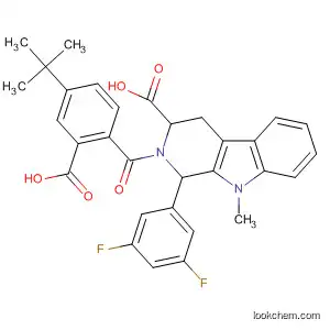 Molecular Structure of 820218-10-8 (1H-Pyrido[3,4-b]indole-3-carboxylic acid,
2-[2-carboxy-4-(1,1-dimethylethyl)benzoyl]-1-(3,5-difluorophenyl)-2,3,4,9
-tetrahydro-9-methyl-)