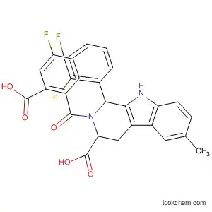 Molecular Structure of 820218-23-3 (1H-Pyrido[3,4-b]indole-3-carboxylic acid,
2-(2-carboxy-4-fluorobenzoyl)-1-(2,3-difluorophenyl)-2,3,4,9-tetrahydro-
6-methyl-)