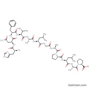 Molecular Structure of 82068-66-4 (L-Proline,
L-histidyl-L-asparaginyl-L-phenylalanyl-L-valyl-L-alanyl-L-leucylglycyl-L-alan
yl-L-prolyl-L-leucyl-L-alanyl-)