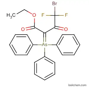 Molecular Structure of 821005-61-2 (Butanoic acid, 4-bromo-4,4-difluoro-3-oxo-2-(triphenylarsoranylidene)-,
ethyl ester)