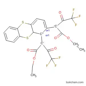 Molecular Structure of 821005-63-4 (Thianthrenium, bis[1-(ethoxycarbonyl)-3,3,3-trifluoro-2-oxopropylide],
trans-)