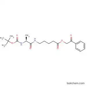Molecular Structure of 821006-74-0 (Pentanoic acid,
5-[[(2S)-2-[[(1,1-dimethylethoxy)carbonyl]amino]-1-oxopropyl]amino]-,
2-oxo-2-phenylethyl ester)