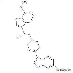 Molecular Structure of 821787-41-1 (1H-Indole,
6-fluoro-3-[1,2,3,6-tetrahydro-1-[2-(7-methoxy-3-benzofuranyl)propyl]-4-
pyridinyl]-)