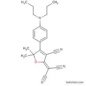Molecular Structure of 821789-35-9 (Propanedinitrile,
[3-cyano-4-[4-(dipropylamino)phenyl]-5,5-dimethyl-2(5H)-furanylidene]-)