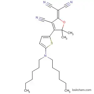 Molecular Structure of 821789-58-6 (Propanedinitrile,
[3-cyano-4-[5-(dihexylamino)-2-thienyl]-5,5-dimethyl-2(5H)-furanylidene]
-)