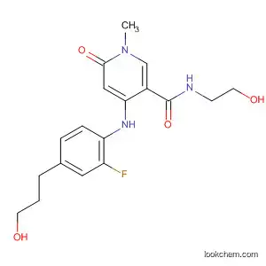 Molecular Structure of 821790-01-6 (3-Pyridinecarboxamide,
4-[[2-fluoro-4-(3-hydroxypropyl)phenyl]amino]-1,6-dihydro-N-(2-hydroxy
ethyl)-1-methyl-6-oxo-)