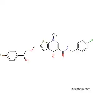 Molecular Structure of 821805-44-1 (Thieno[2,3-b]pyridine-5-carboxamide,
N-[(4-chlorophenyl)methyl]-2-[[(2S)-2-(4-fluorophenyl)-2-hydroxyethoxy]
methyl]-4,7-dihydro-7-methyl-4-oxo-)