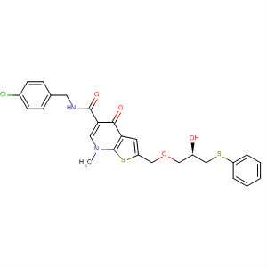 Thieno[2,3-b]pyridine-5-carboxamide,  N-[(4-chlorophenyl)methyl]-4,7-dihydro-2-[[(2R)-2-hydroxy-3-(phenylthio)  propoxy]methyl]-7-methyl-4-oxo-
