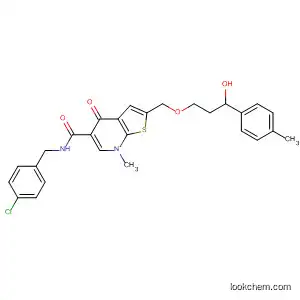 Molecular Structure of 821805-92-9 (Thieno[2,3-b]pyridine-5-carboxamide,
N-[(4-chlorophenyl)methyl]-4,7-dihydro-2-[[3-hydroxy-3-(4-methylphenyl)
propoxy]methyl]-7-methyl-4-oxo-)