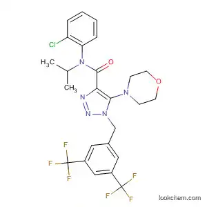 Molecular Structure of 823188-27-8 (1H-1,2,3-Triazole-4-carboxamide,
1-[[3,5-bis(trifluoromethyl)phenyl]methyl]-N-(2-chlorophenyl)-N-(1-methyl
ethyl)-5-(4-morpholinyl)-)