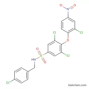 Molecular Structure of 823780-94-5 (Benzenesulfonamide,
3,5-dichloro-4-(2-chloro-4-nitrophenoxy)-N-[(4-chlorophenyl)methyl]-)