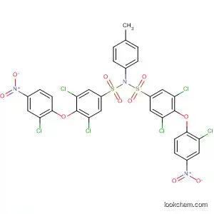 Molecular Structure of 823781-06-2 (Benzenesulfonamide,
3,5-dichloro-4-(2-chloro-4-nitrophenoxy)-N-[[3,5-dichloro-4-(2-chloro-4-
nitrophenoxy)phenyl]sulfonyl]-N-(4-methylphenyl)-)