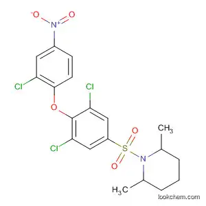 Molecular Structure of 823781-09-5 (Piperidine,
1-[[3,5-dichloro-4-(2-chloro-4-nitrophenoxy)phenyl]sulfonyl]-2,6-dimethyl
-)