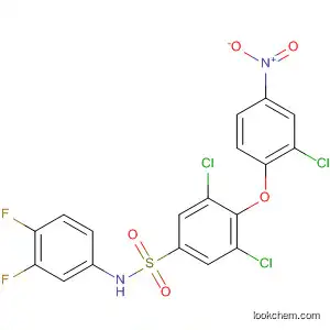 Molecular Structure of 823781-64-2 (Benzenesulfonamide,
3,5-dichloro-4-(2-chloro-4-nitrophenoxy)-N-(3,4-difluorophenyl)-)