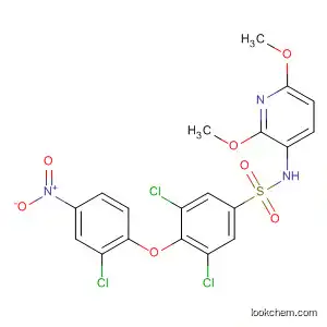 Molecular Structure of 823781-73-3 (Benzenesulfonamide,
3,5-dichloro-4-(2-chloro-4-nitrophenoxy)-N-(2,6-dimethoxy-3-pyridinyl)-)