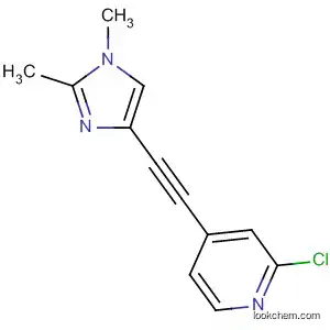 Molecular Structure of 824431-83-6 (Pyridine, 2-chloro-4-[(1,2-dimethyl-1H-imidazol-4-yl)ethynyl]-)
