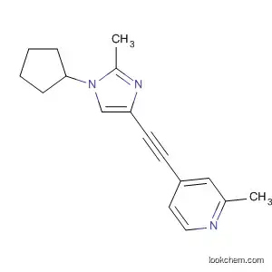 Molecular Structure of 824431-90-5 (Pyridine, 4-[(1-cyclopentyl-2-methyl-1H-imidazol-4-yl)ethynyl]-2-methyl-)