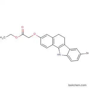 Molecular Structure of 824933-35-9 (Acetic acid, [(8-bromo-6,11-dihydro-5H-benzo[a]carbazol-3-yl)oxy]-,
ethyl ester)