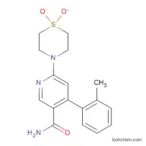 Molecular Structure of 825638-03-7 (3-Pyridinecarboxamide,
6-(1,1-dioxido-4-thiomorpholinyl)-4-(2-methylphenyl)-)