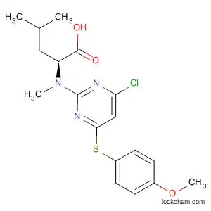 Molecular Structure of 825646-90-0 (L-Leucine,
N-[4-chloro-6-[(4-methoxyphenyl)thio]-2-pyrimidinyl]-N-methyl-)