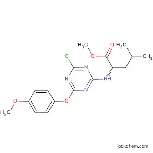 Molecular Structure of 825647-33-4 (L-Leucine, N-[4-chloro-6-(4-methoxyphenoxy)-1,3,5-triazin-2-yl]-, methyl
ester)