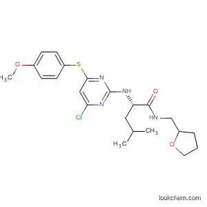 Molecular Structure of 825647-49-2 (Pentanamide,
2-[[4-chloro-6-[(4-methoxyphenyl)thio]-2-pyrimidinyl]amino]-4-methyl-N-[
(tetrahydro-2-furanyl)methyl]-, (2S)-)
