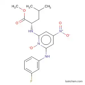 Molecular Structure of 825647-63-0 (L-Leucine, N-[6-[(3-fluorophenyl)amino]-4-nitro-1-oxido-2-pyridinyl]-,
methyl ester)
