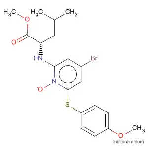 Molecular Structure of 825647-64-1 (L-Leucine, N-[4-bromo-6-[(4-methoxyphenyl)thio]-1-oxido-2-pyridinyl]-,
methyl ester)