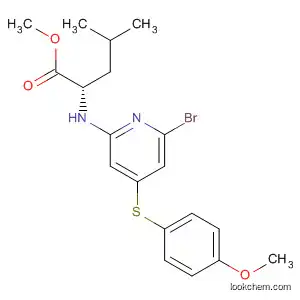 Molecular Structure of 825647-66-3 (L-Leucine, N-[6-bromo-4-[(4-methoxyphenyl)thio]-2-pyridinyl]-, methyl
ester)