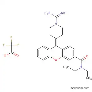 Molecular Structure of 825649-45-4 (9H-Xanthene-3-carboxamide,
9-[1-(aminoiminomethyl)-4-piperidinylidene]-N,N-diethyl-,
trifluoroacetate)