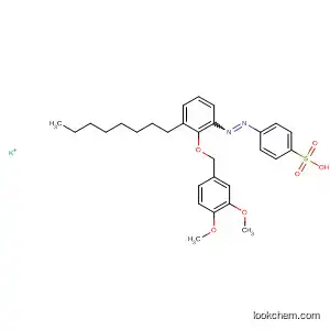 Molecular Structure of 827022-60-6 (Benzenesulfonic acid,
4-[[2-[(3,4-dimethoxyphenyl)methoxy]-3-octylphenyl]azo]-, potassium
salt)