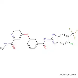 Molecular Structure of 827025-39-8 (2-Pyridinecarboxamide,
4-[3-[[[5-chloro-6-(trifluoromethyl)-1H-benzimidazol-2-yl]amino]carbonyl]
phenoxy]-N-methyl-)