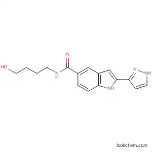 Molecular Structure of 827316-82-5 (1H-Indole-5-carboxamide, N-(4-hydroxybutyl)-2-(1H-pyrazol-3-yl)-)