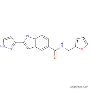 Molecular Structure of 827316-85-8 (1H-Indole-5-carboxamide, N-(2-furanylmethyl)-2-(1H-pyrazol-3-yl)-)