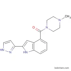 Molecular Structure of 827316-90-5 (Piperazine, 1-methyl-4-[[2-(1H-pyrazol-3-yl)-1H-indol-4-yl]carbonyl]-)
