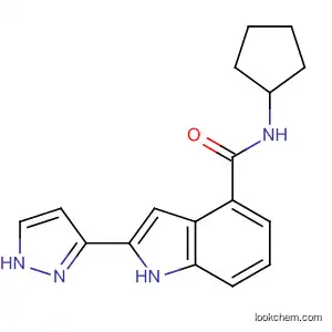 Molecular Structure of 827317-72-6 (1H-Indole-4-carboxamide, N-cyclopentyl-2-(1H-pyrazol-3-yl)-)