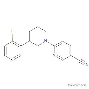Molecular Structure of 827322-97-4 (3-Pyridinecarbonitrile, 6-[3-(2-fluorophenyl)-1-piperidinyl]-)